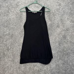 Lola & Sophie Tank Top Womens XS Black High Low Hem Sleeveless Shirt Made USA
